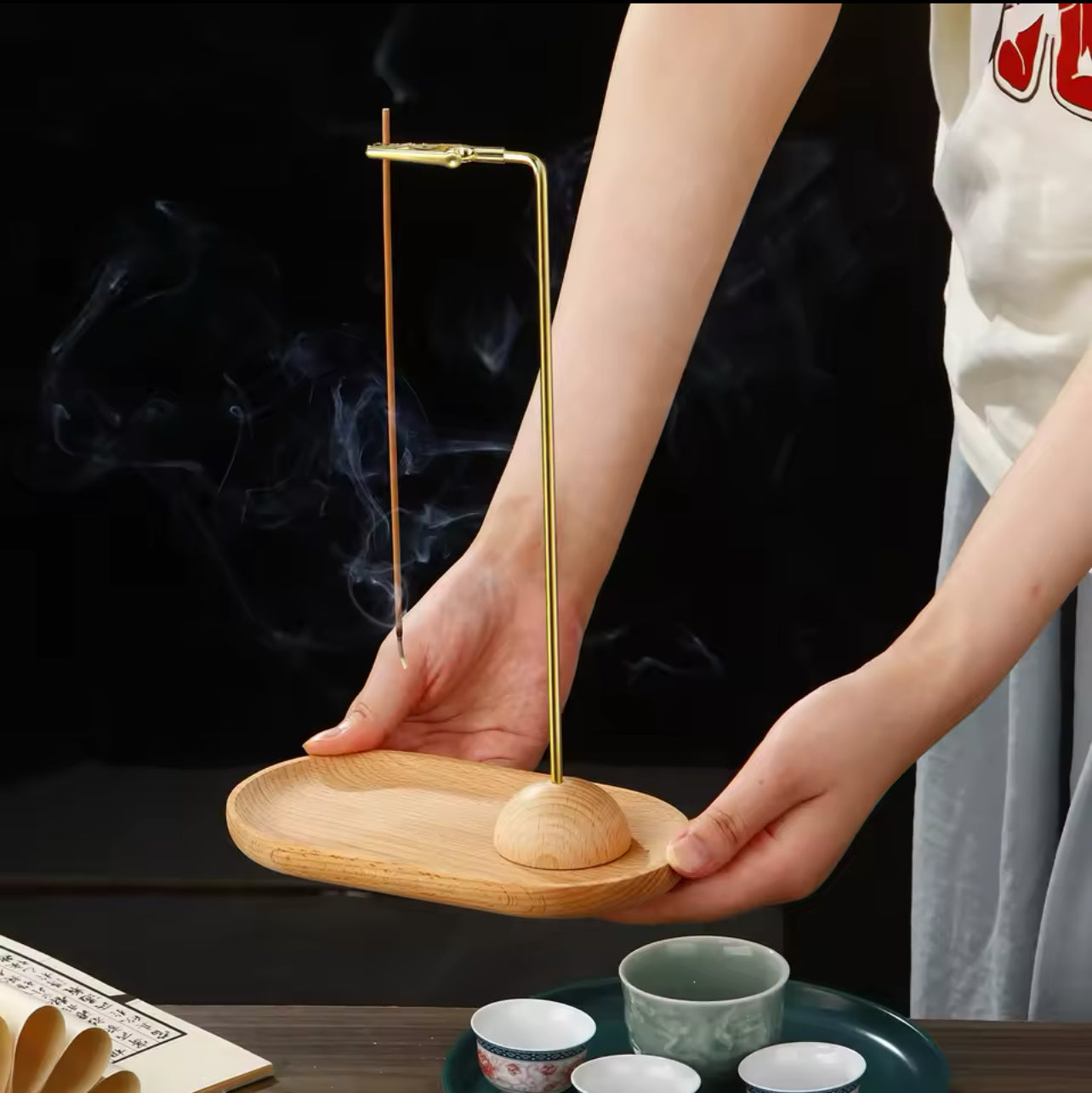 Porte encens en bois