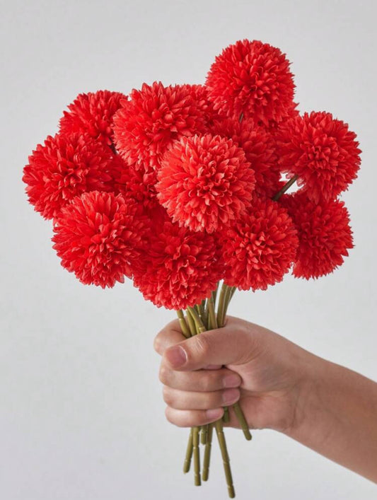 Fleurs en Soie Rouges (Lot de 5)