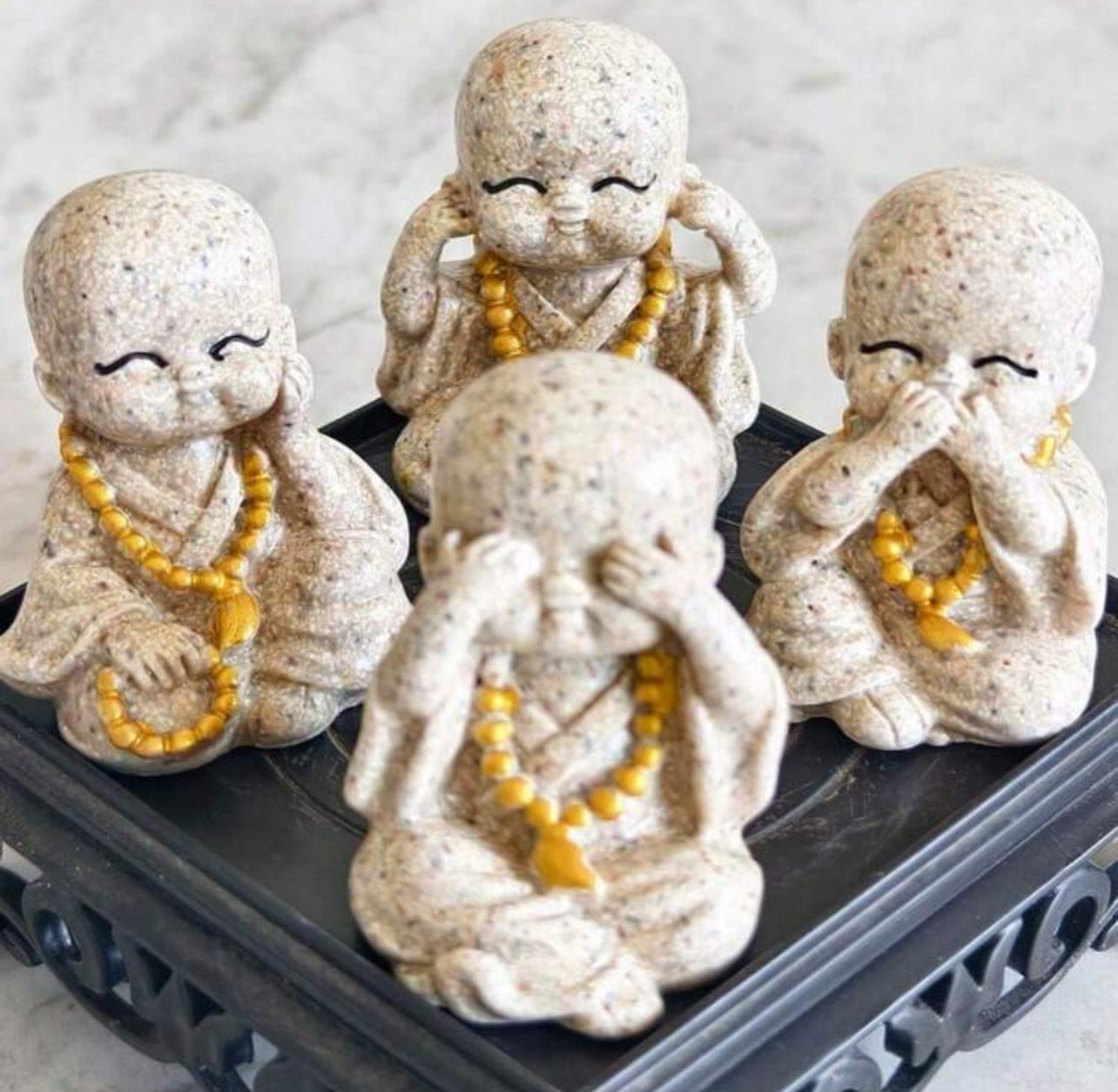 4 Statuettes Moines Zen