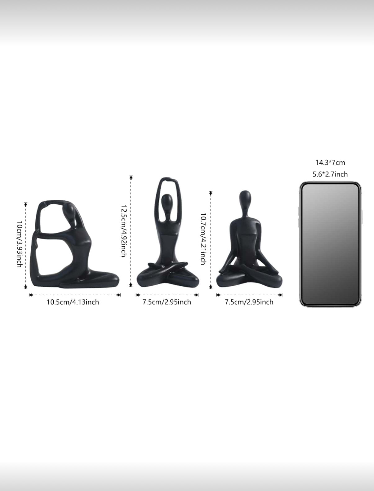 3 Statuettes Yoga Zen