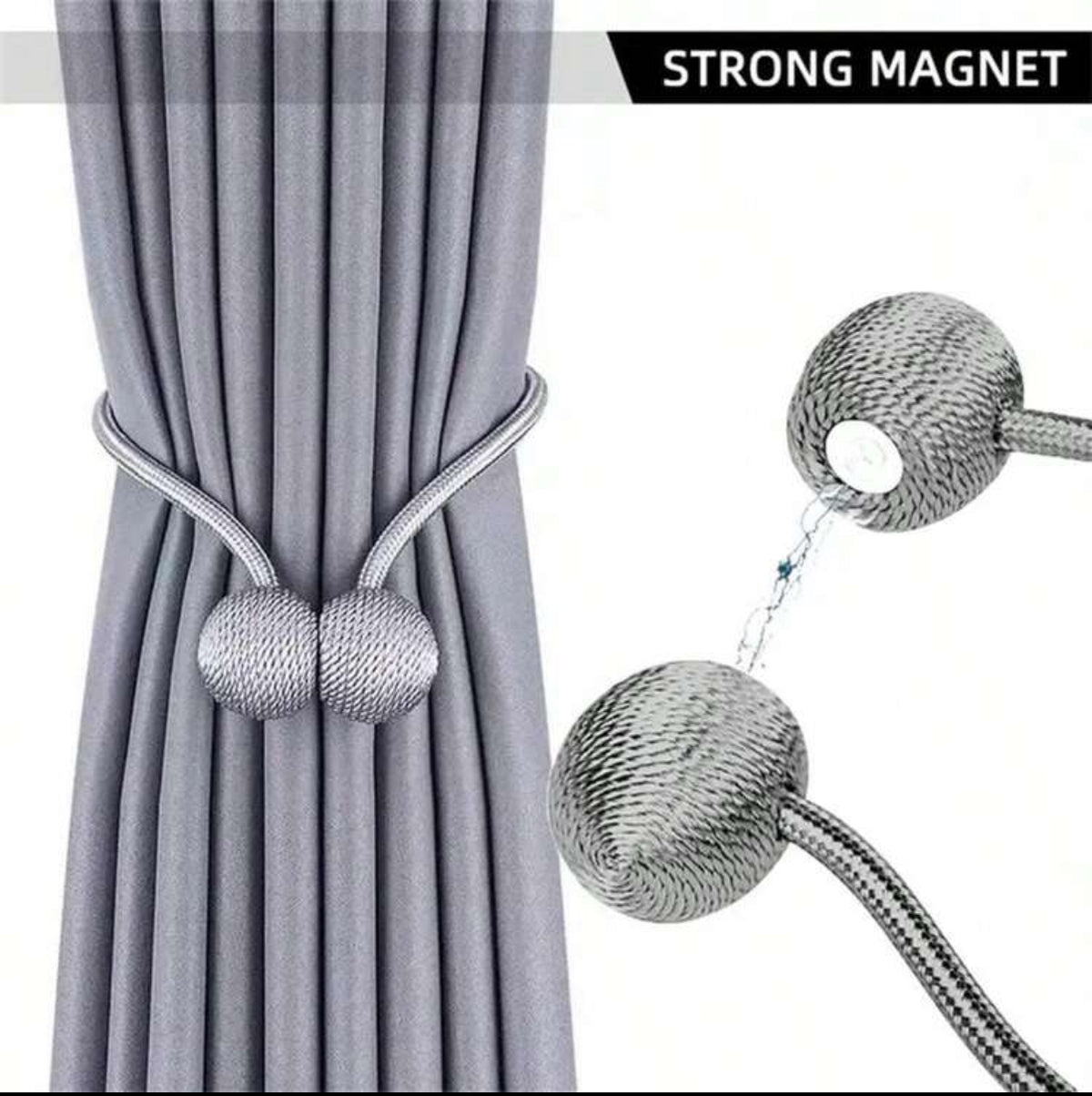 2 Attaches Rideaux Magnétiques