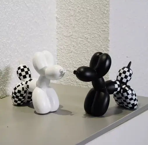 Sculpture Ballon Chien Damier