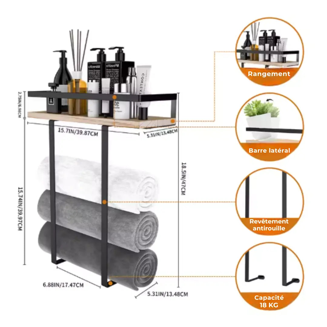 Étagère Serviettes Murale
