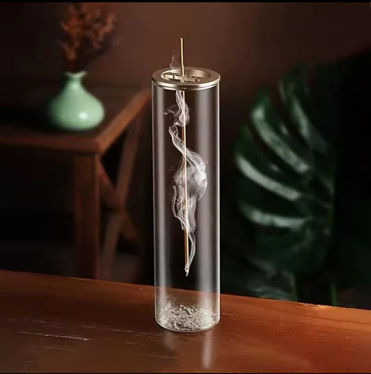 Porte Encens Tube en Verre
