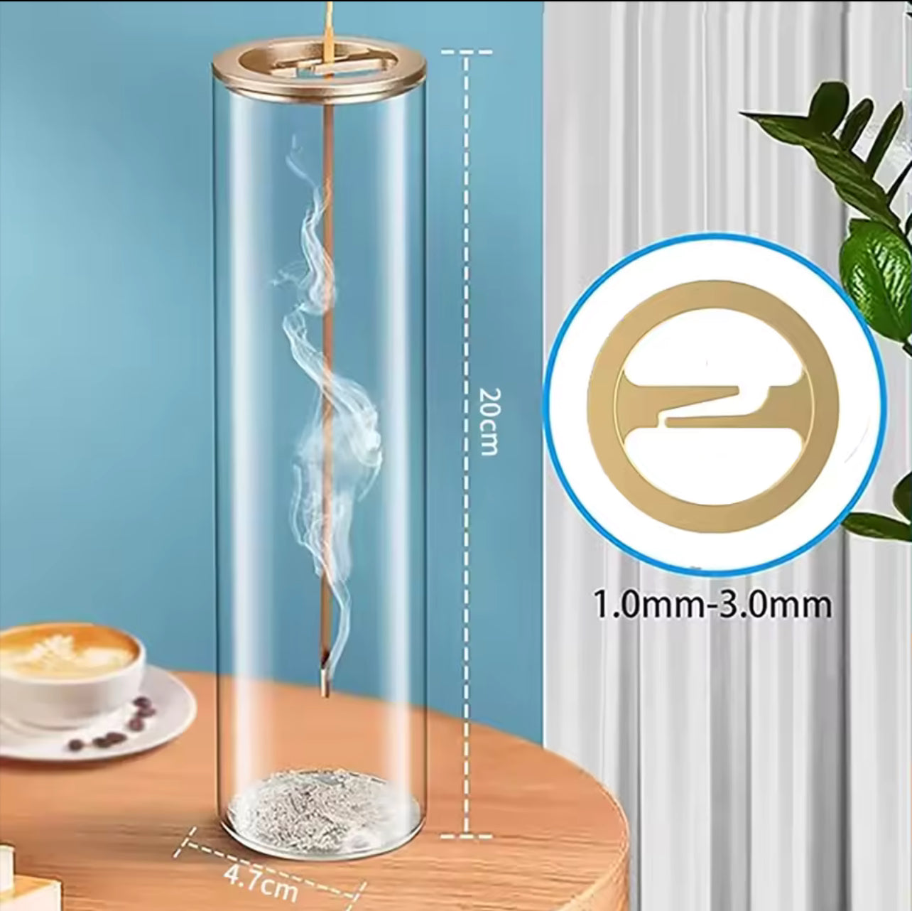 Porte Encens Tube en Verre