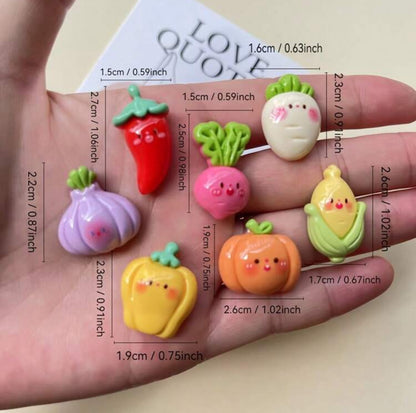 7 Magnets Légumes Mignons