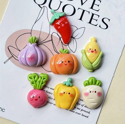 7 Magnets Légumes Mignons