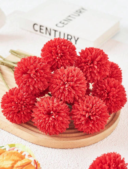 Fleurs en Soie Rouges (Lot de 5)