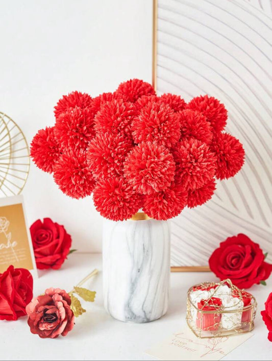 Fleurs en Soie Rouges (Lot de 5)