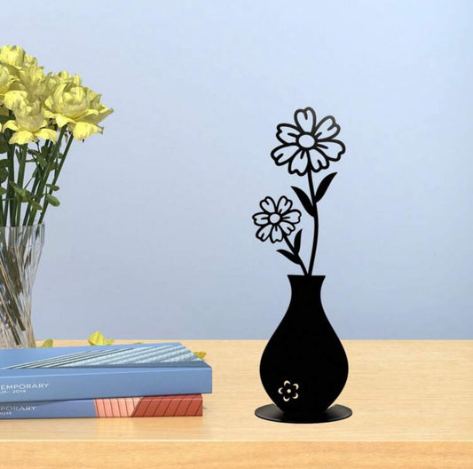 Vase Métallique Floral 3D
