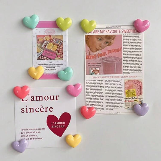 6 Magnets Cœur Coloré