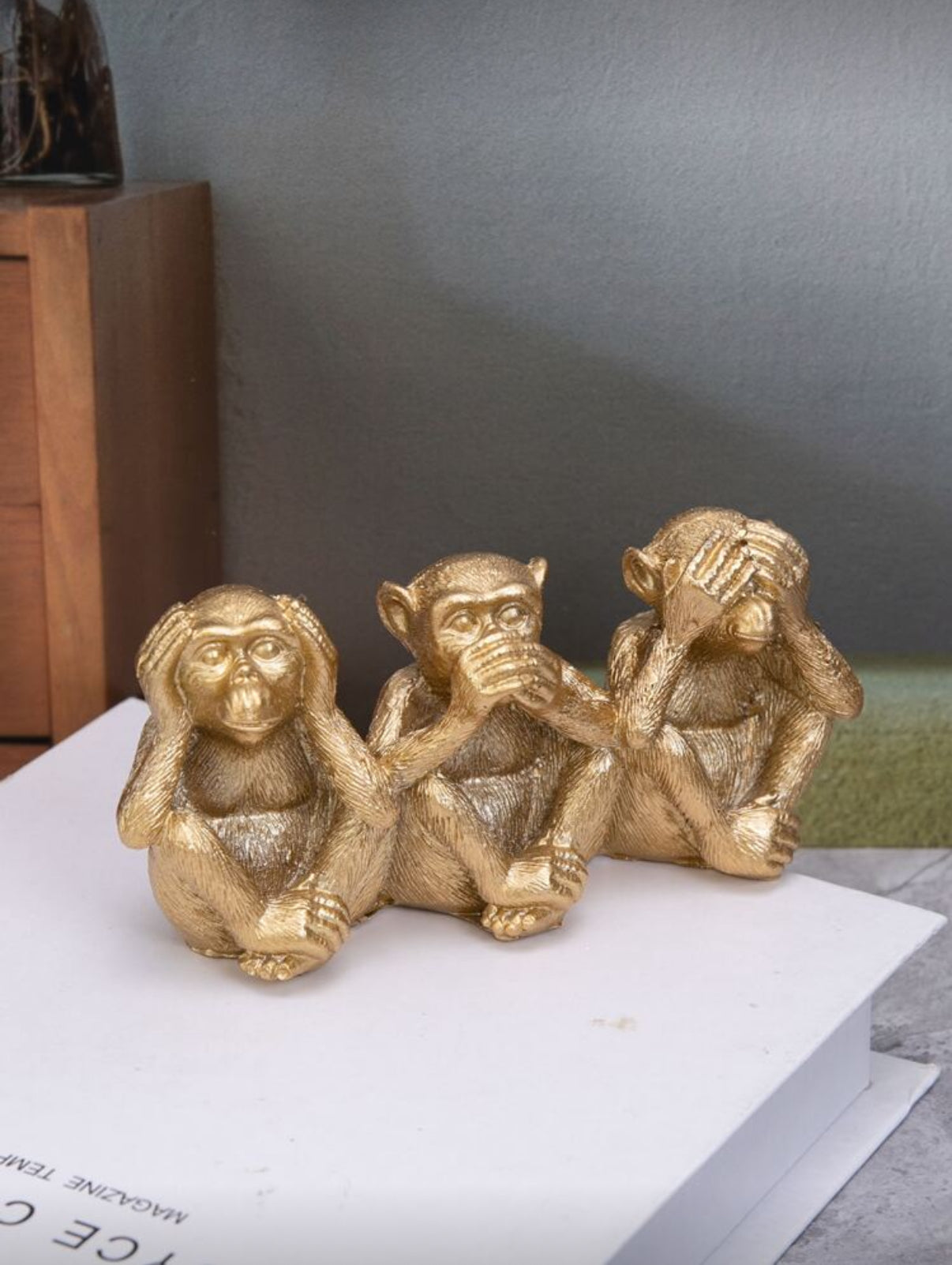 Figurines Singes Sages Dorés