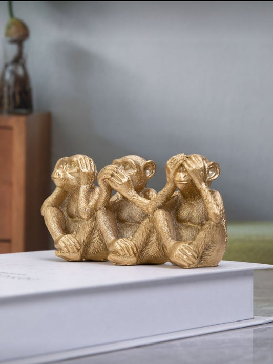 Figurines Singes Sages Dorés