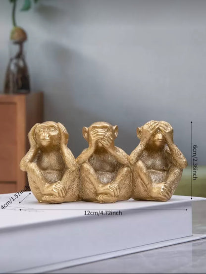 Figurines Singes Sages Dorés