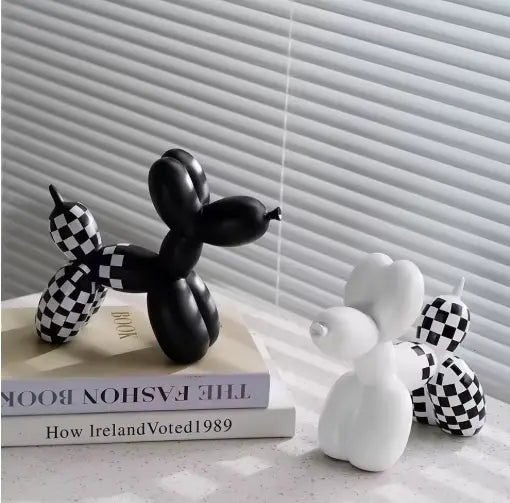 Sculpture Ballon Chien Damier