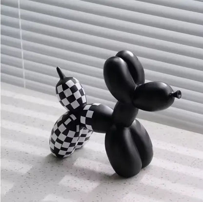 Sculpture Ballon Chien Damier