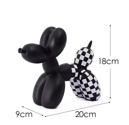 Sculpture Ballon Chien Damier