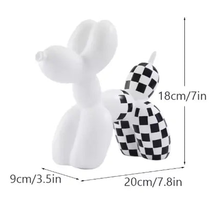 Sculpture Ballon Chien Damier