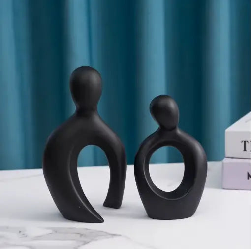 Sculpture Abstraite Couple Moderne