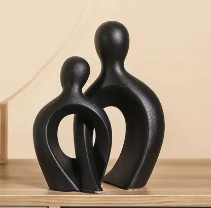 Sculpture Abstraite Couple Moderne