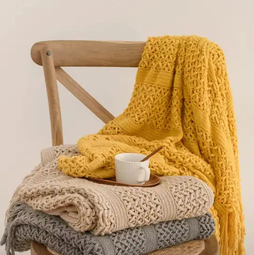 Plaid Tricoté Décoratif