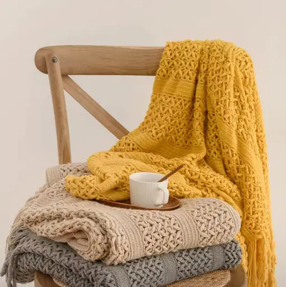 Plaid Tricoté Décoratif