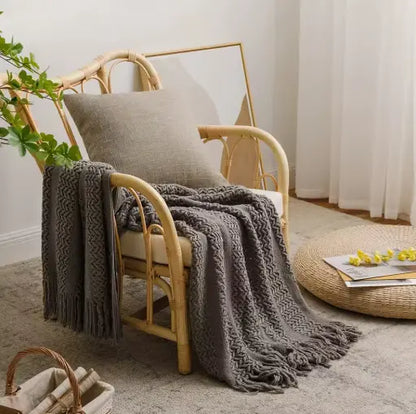 Plaid Tricoté Décoratif