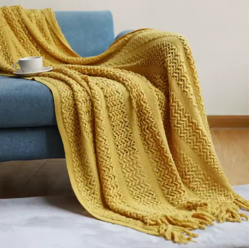 Plaid Tricoté Décoratif