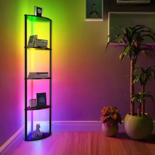 Étagère d'angle LED RGB
